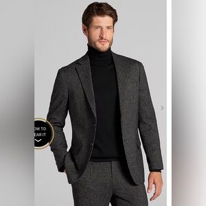 NWT Express Charcoal tweed Blazer for Men suit jacket slim fit